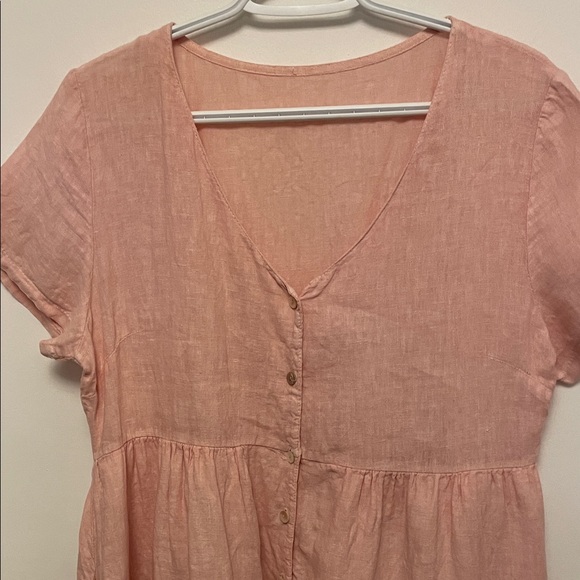 Priv Pink Linen Dress Size Large - Picture 2 of 9